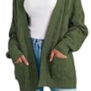 Olive Green Women's Knit Cardigan